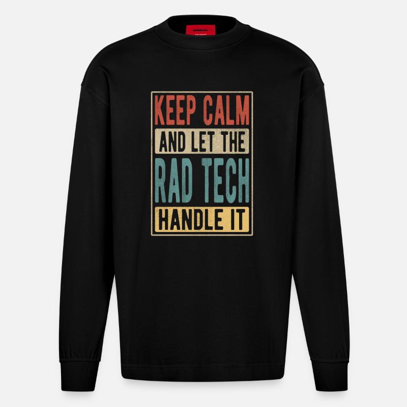 Rad Tech Retro Geschenk - Heavyweight Oversized Organic Langarmshirt Made in EU - SOLID BLACK
