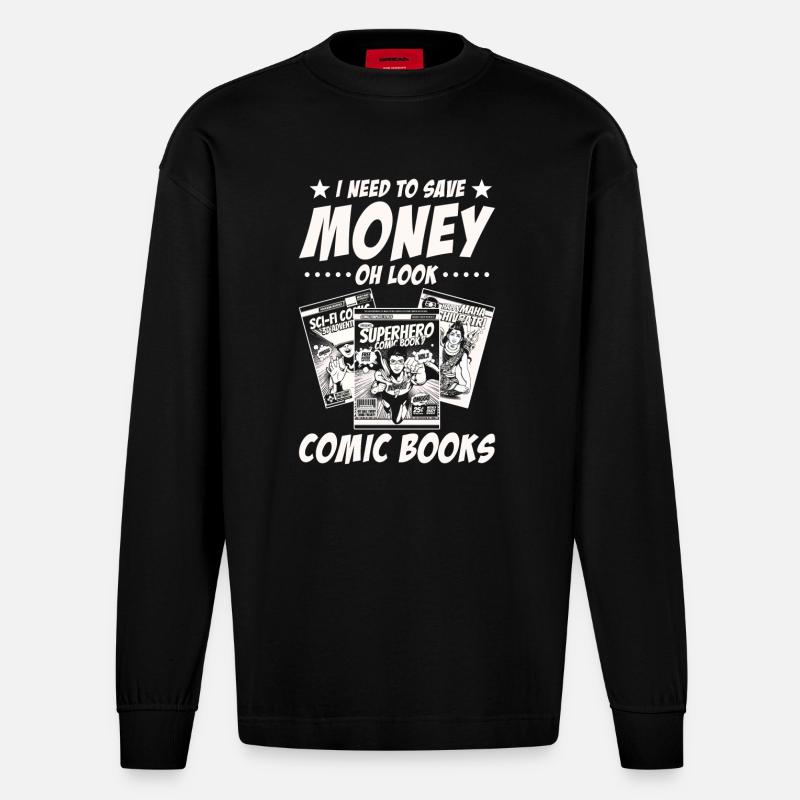Comic-Sammler - Heavyweight Oversized Organic Langarmshirt Made in EU - SOLID BLACK