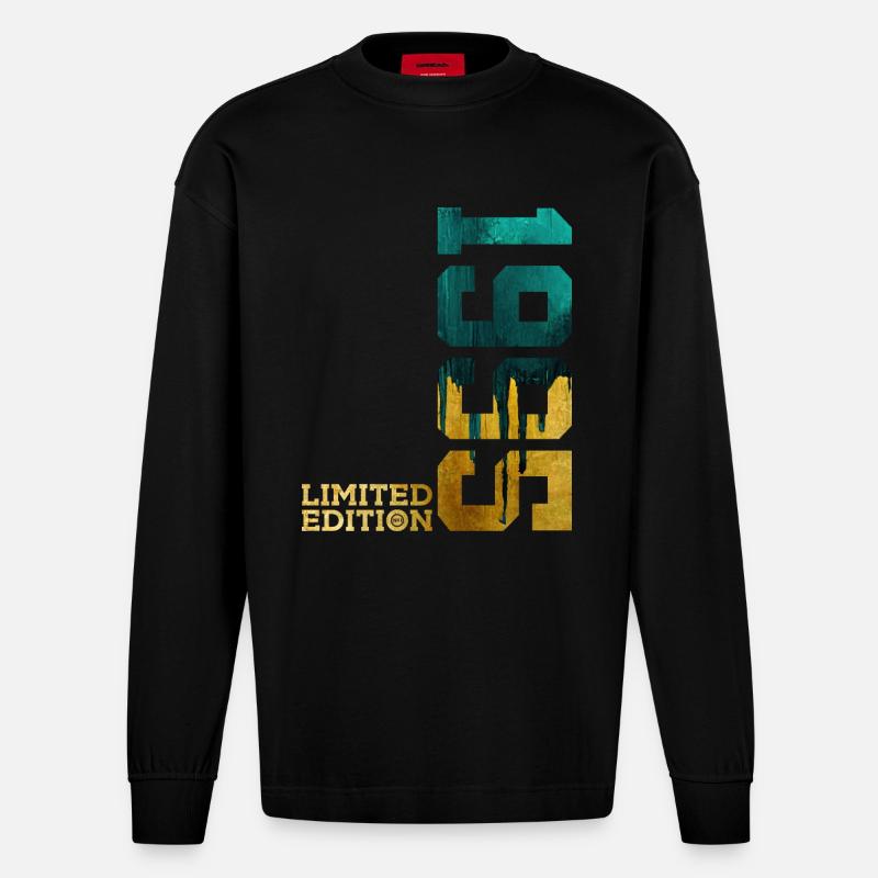31E ANNIVERSAIRE ÉDITION LIMITÉE 1995 - Manches longues bio épais oversize fabriqué en UE - SOLID BLACK