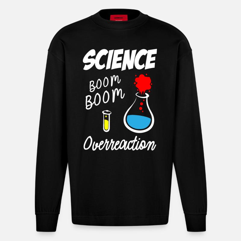 Réaction excessive de la science - Manches longues bio épais oversize fabriqué en UE - SOLID BLACK