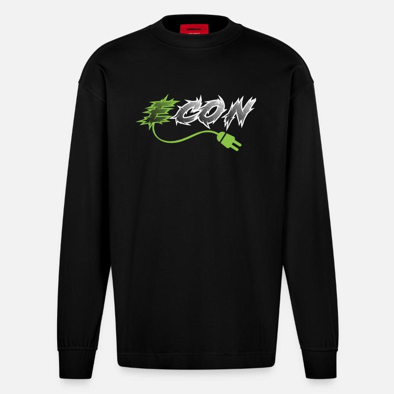 ICON ECON - Heavyweight Oversized Organic Langarmshirt Made in EU - SOLID BLACK