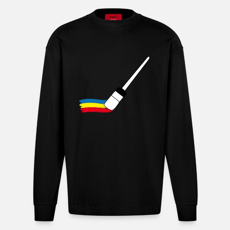 Painter | Painter | Painter painter - Heavyweight Oversized Organic Longsleeve Shirt Made in EU - SOLID BLACK