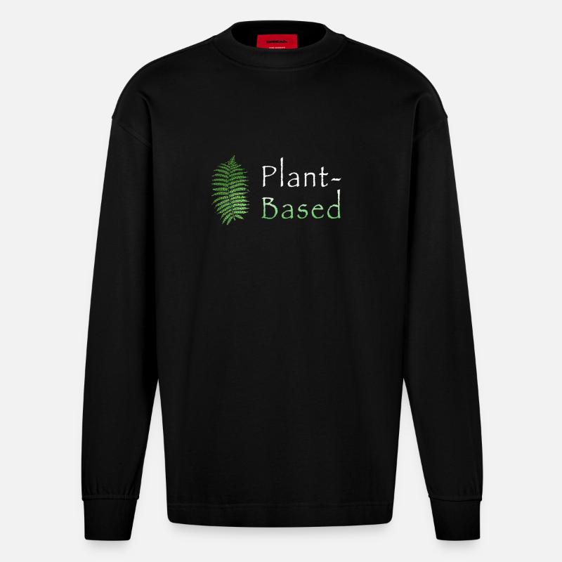 À base de plantes - Manches longues bio épais oversize fabriqué en UE - SOLID BLACK