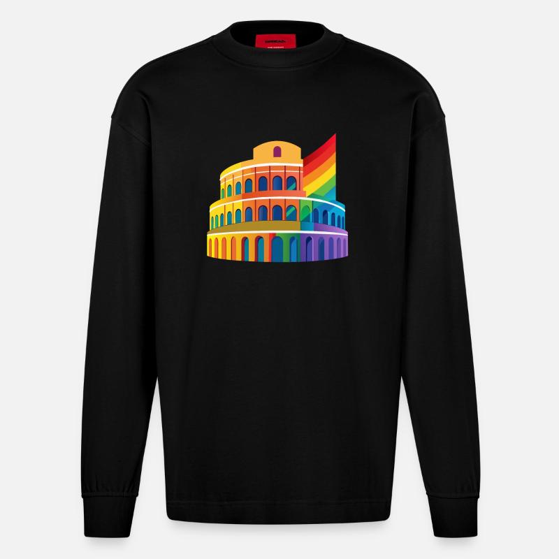 Collosseum - Heavyweight Oversized Organic Langarmshirt Made in EU - SOLID BLACK