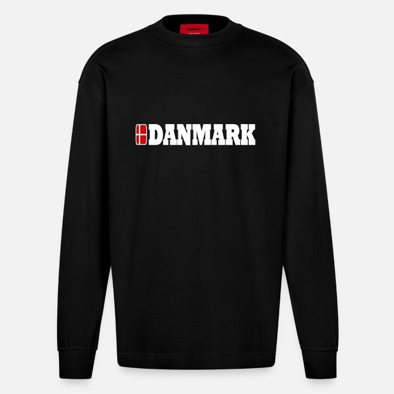 Danemark - Manches longues bio épais oversize fabriqué en UE - SOLID BLACK