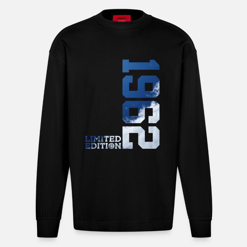 ÉDITION LIMITÉE 64E ANNIVERSAIRE 1962 - Manches longues bio épais oversize fabriqué en UE - SOLID BLACK