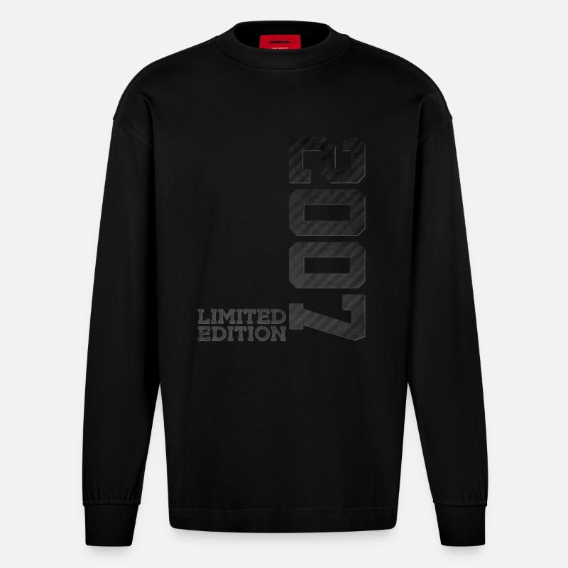 19E ANNIVERSAIRE ÉDITION LIMITÉE 2007 - Manches longues bio épais oversize fabriqué en UE - SOLID BLACK
