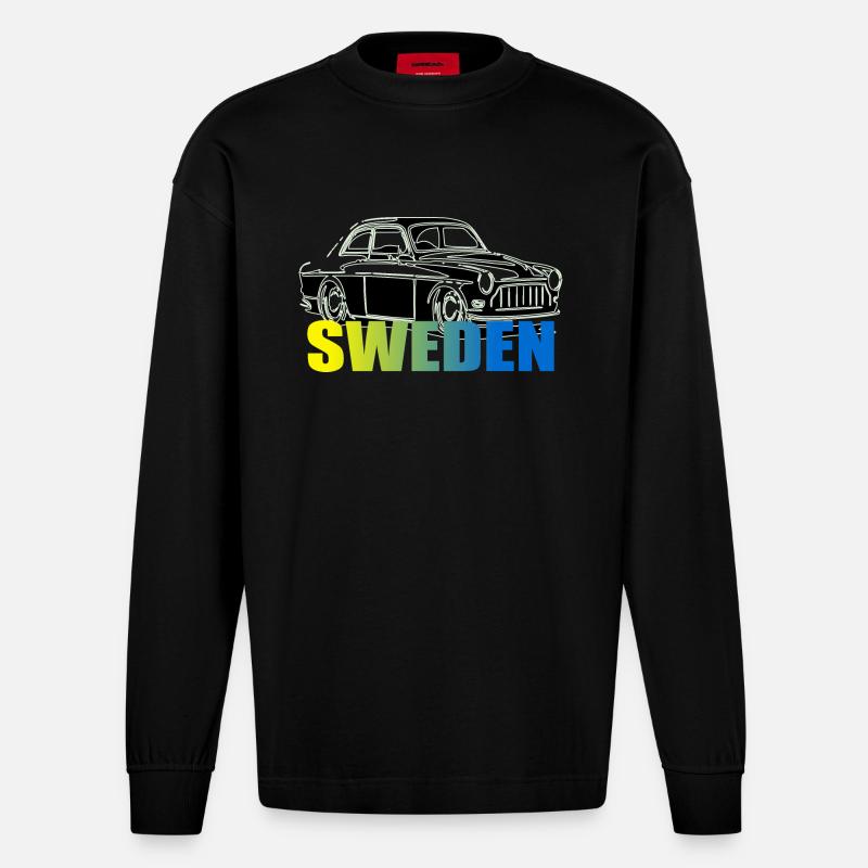 Amazone Auto Design Suède - Manches longues bio épais oversize fabriqué en UE - SOLID BLACK