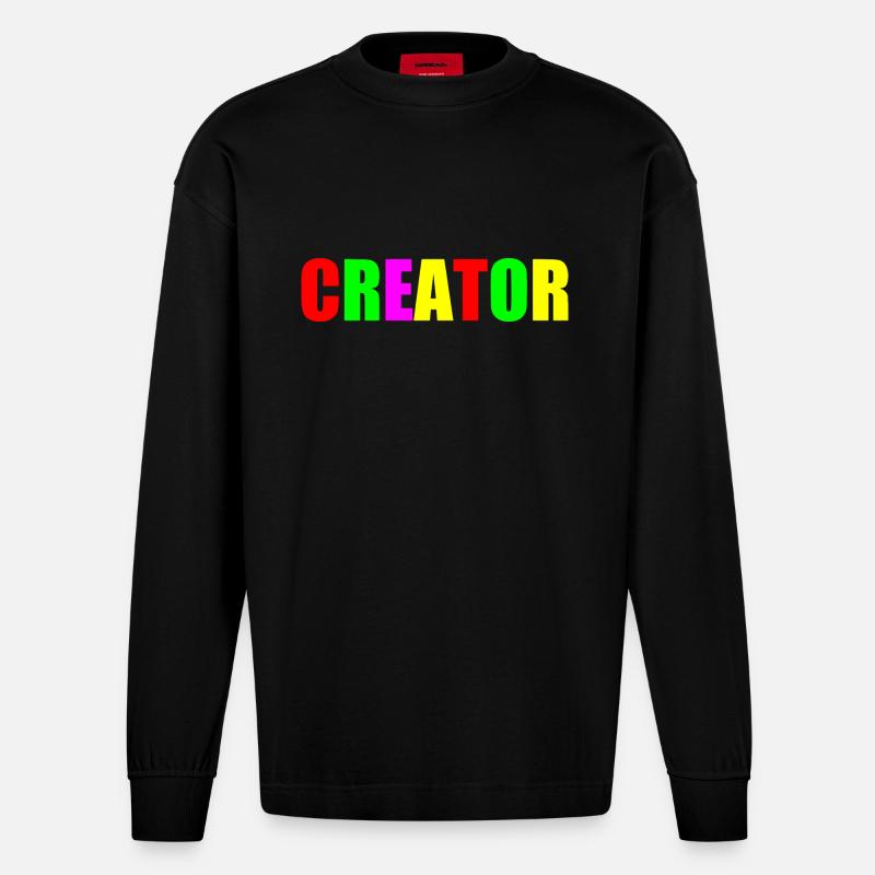 Creator - Heavyweight Oversized Organic Langarmshirt Made in EU - SOLID BLACK