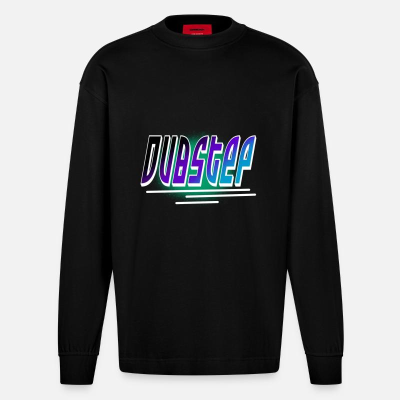 Dubstep - Heavyweight Oversized Organic Langarmshirt Made in EU - SOLID BLACK