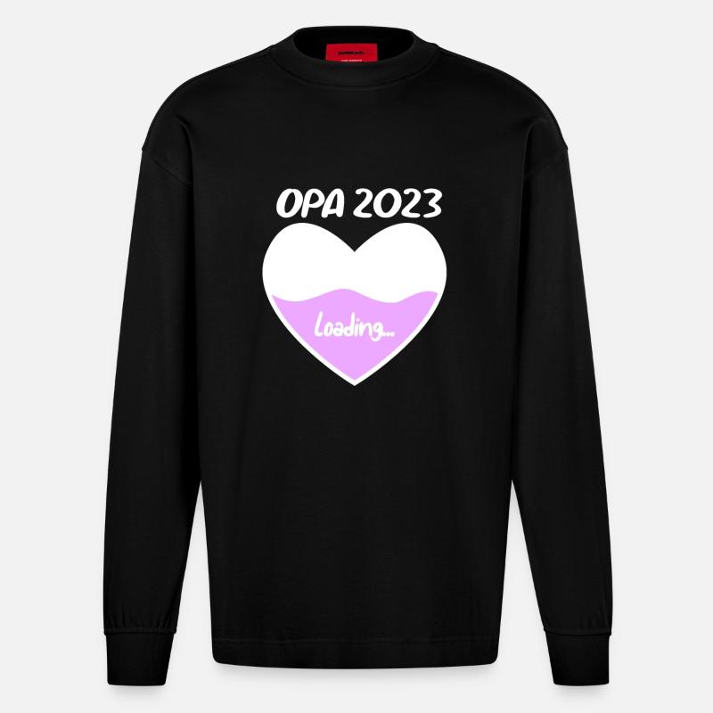 Opa 2023 loading - Heavyweight Oversized Organic Langarmshirt Made in EU - SOLID BLACK