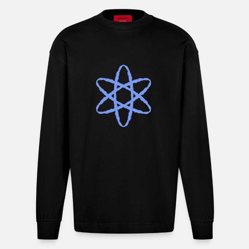 Atom Symbol Atomkraft - Heavyweight Oversized Organic Langarmshirt Made in EU - SOLID BLACK