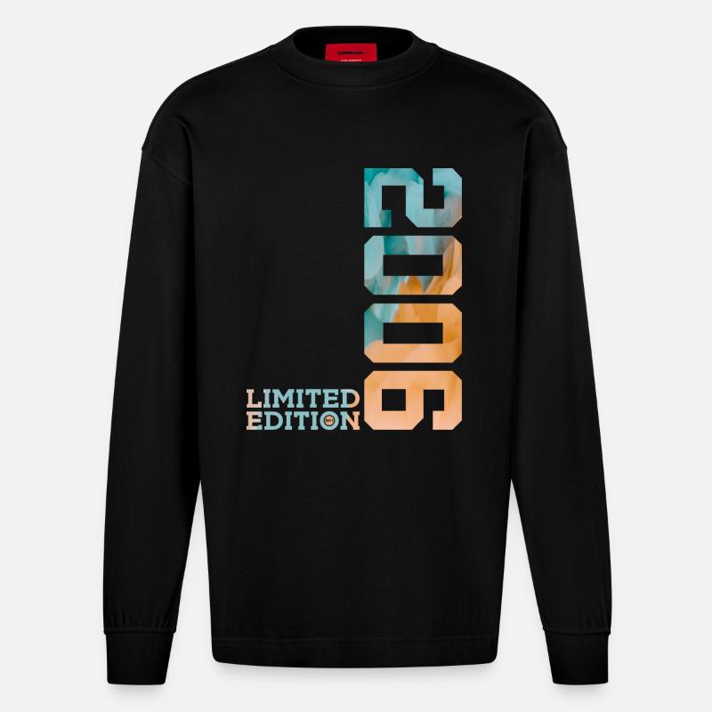20E ANNIVERSAIRE ÉDITION LIMITÉE 2006 - Manches longues bio épais oversize fabriqué en UE - SOLID BLACK