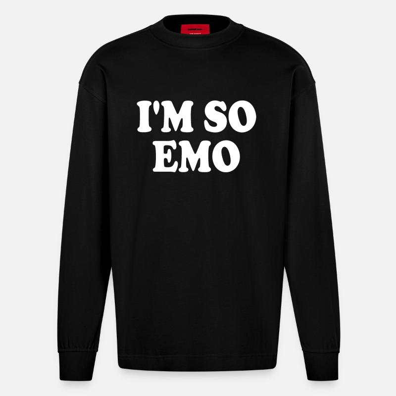 Im so emo - Manches longues bio épais oversize fabriqué en UE - SOLID BLACK