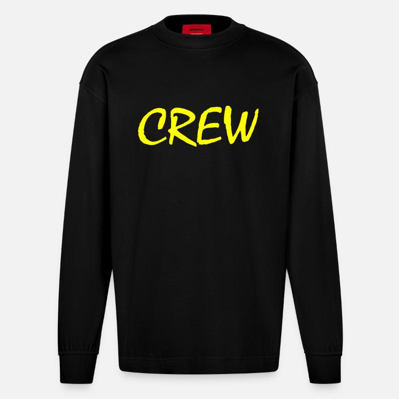 Crew - Heavyweight Oversized Organic Langarmshirt Made in EU - SOLID BLACK