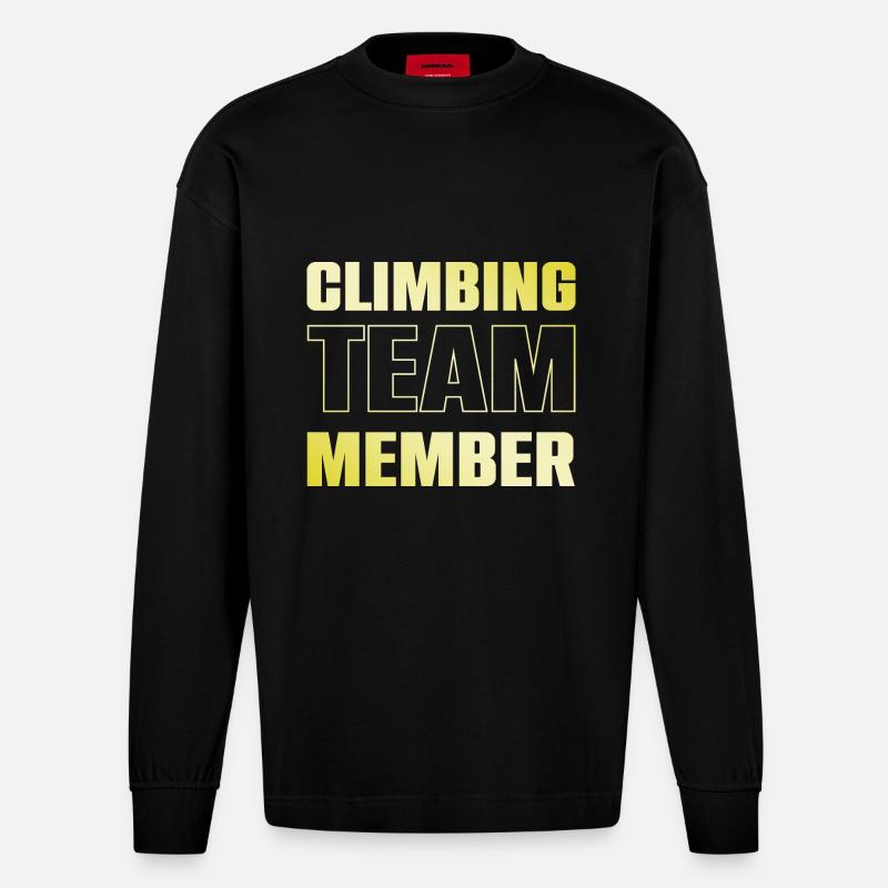Climbing Team - Heavyweight Oversized Organic Langarmshirt Made in EU - SOLID BLACK