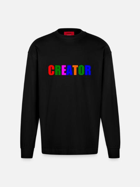 Creator - Manches longues bio épais oversize fabriqué en UE - SOLID BLACK