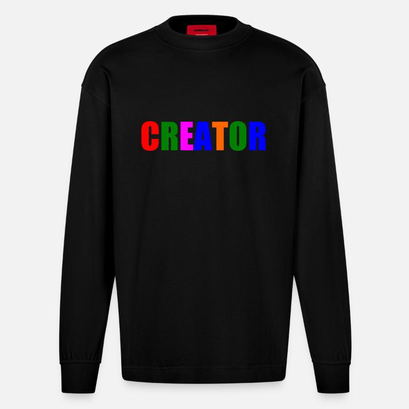 Creator - Manches longues bio épais oversize fabriqué en UE - SOLID BLACK