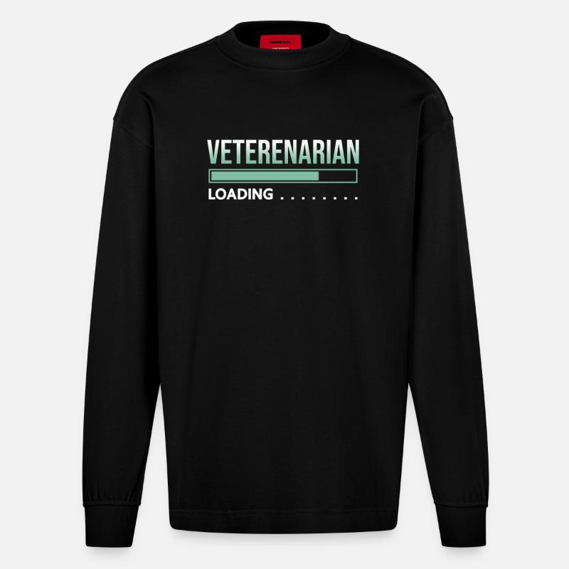 Tierarzt laoding - Heavyweight Oversized Organic Langarmshirt Made in EU - SOLID BLACK