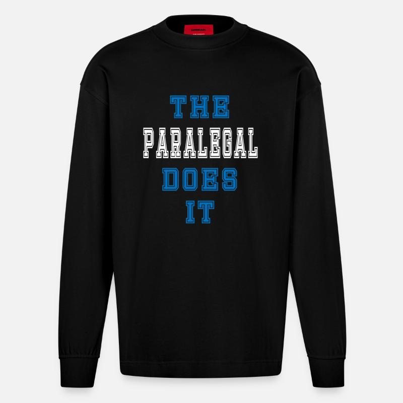 The Rechtsanwaltsfachangestellte does it - Heavyweight Oversized Organic Langarmshirt Made in EU - SOLID BLACK