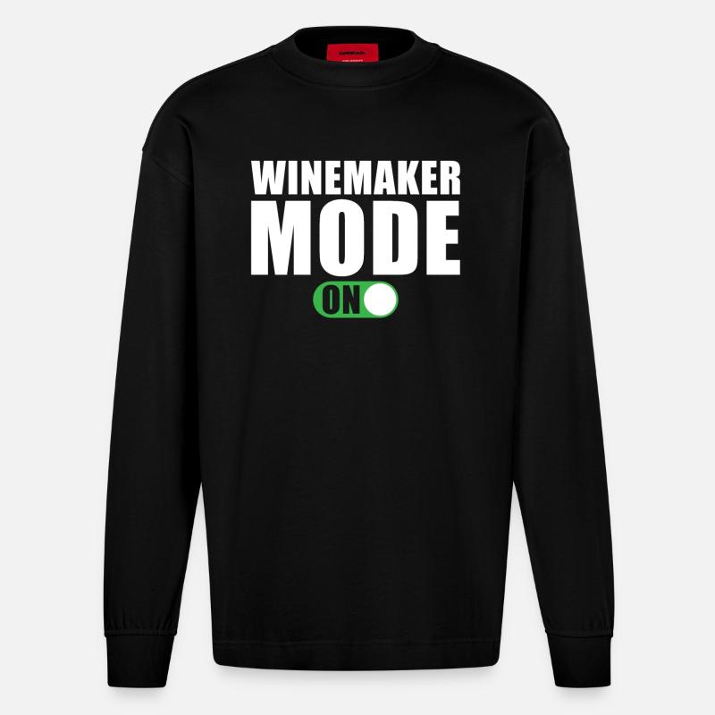 Mode Vigneron activé - Manches longues bio épais oversize fabriqué en UE - SOLID BLACK