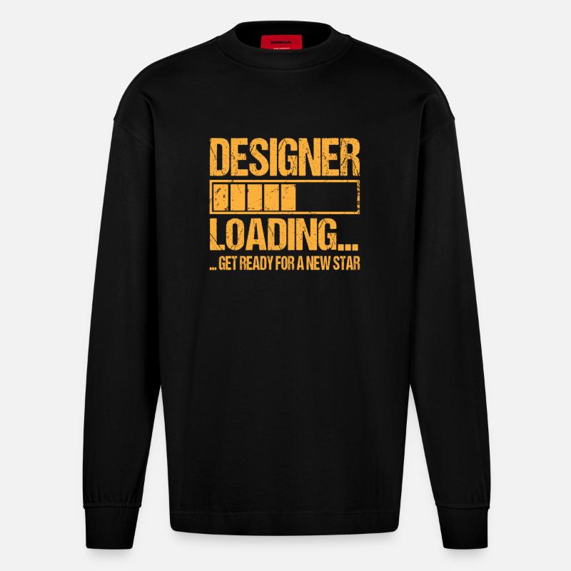 Designer loading Designer Training - Heavyweight Oversized Organic Longsleeve Shirt Made in EU - SOLID BLACK