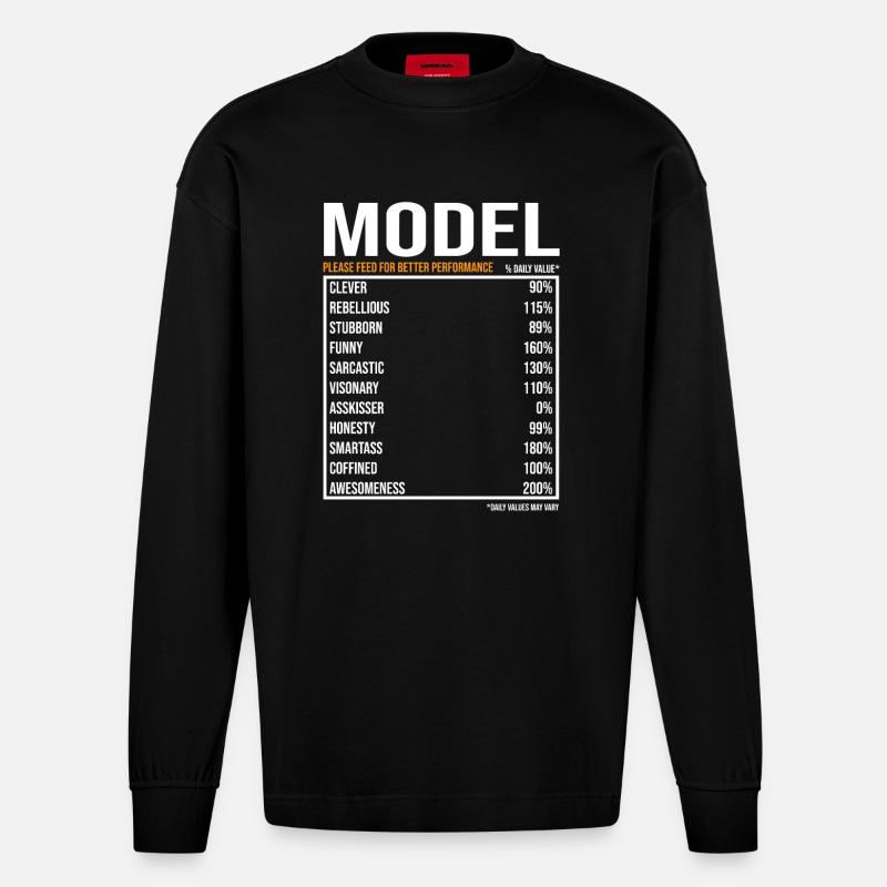Travail de modèle Disant - Manches longues bio épais oversize fabriqué en UE - SOLID BLACK