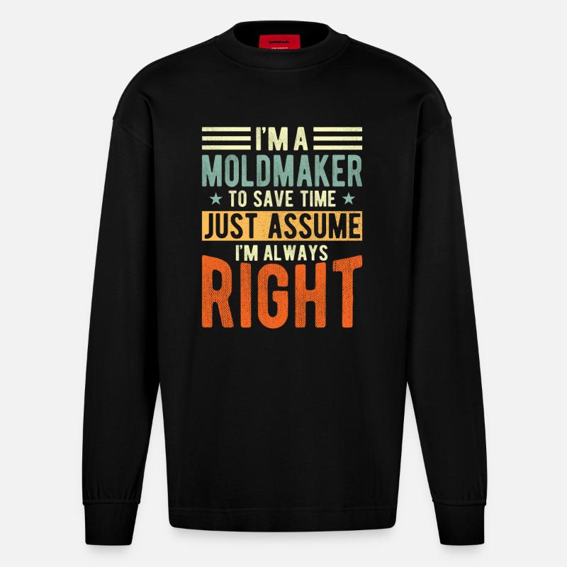 Formenbauer - Heavyweight Oversized Organic Langarmshirt Made in EU - SOLID BLACK