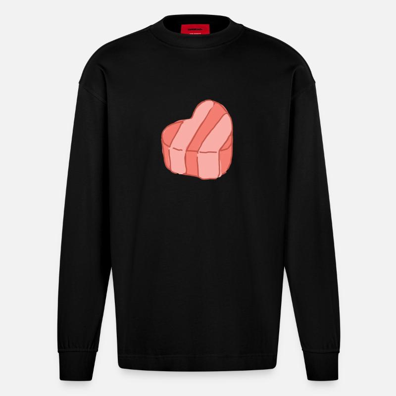 Kawaii Candy - Heavyweight Oversized Organic Langarmshirt Made in EU - SOLID BLACK