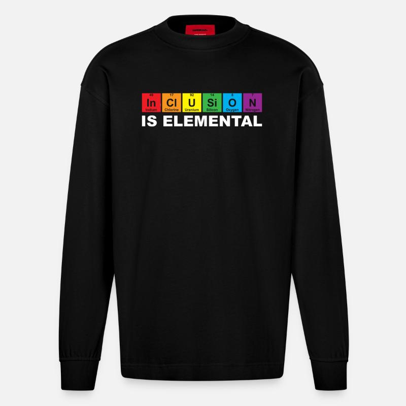 Elementare Inklusion - Heavyweight Oversized Organic Langarmshirt Made in EU - SOLID BLACK