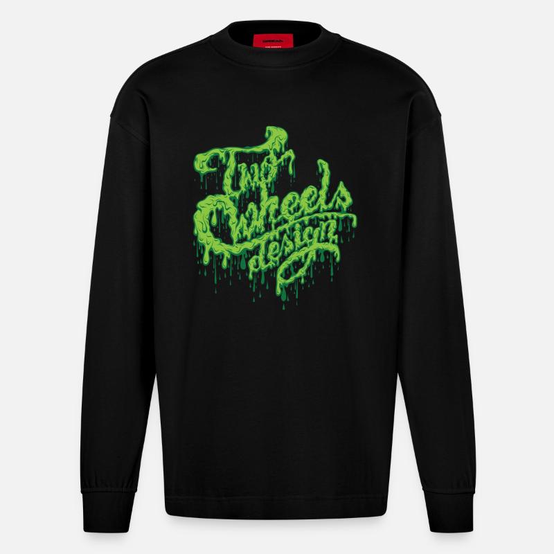 TWD Schlamm - Heavyweight Oversized Organic Langarmshirt Made in EU - SOLID BLACK