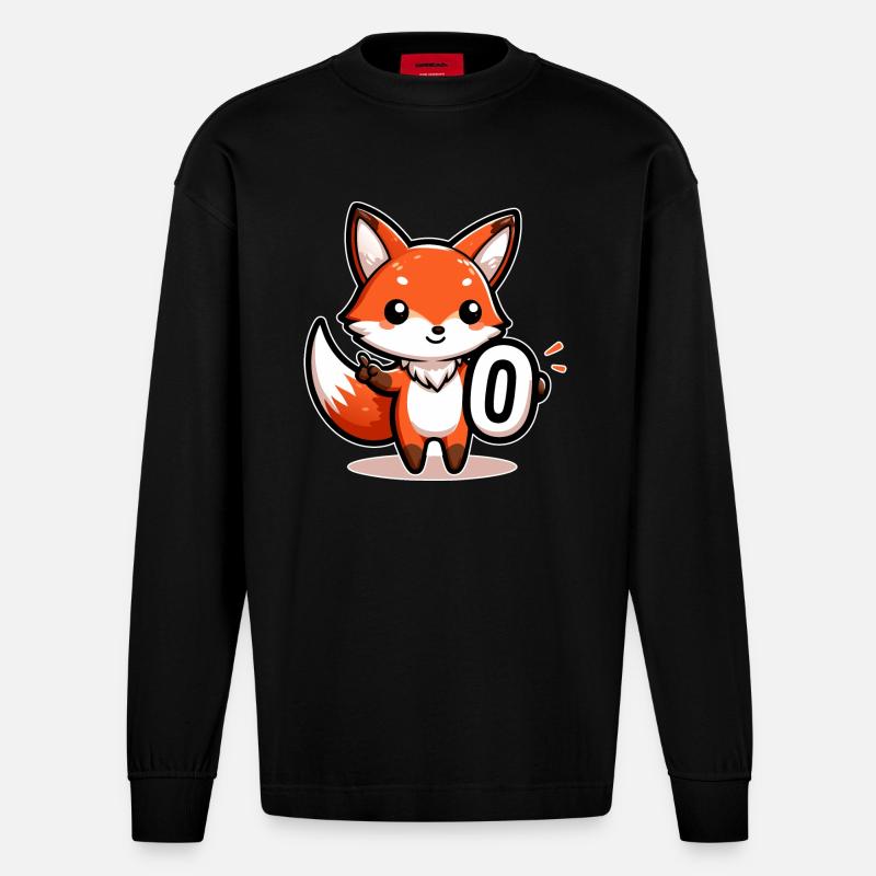 Entzückender Zero Fox Left - Heavyweight Oversized Organic Langarmshirt Made in EU - SOLID BLACK