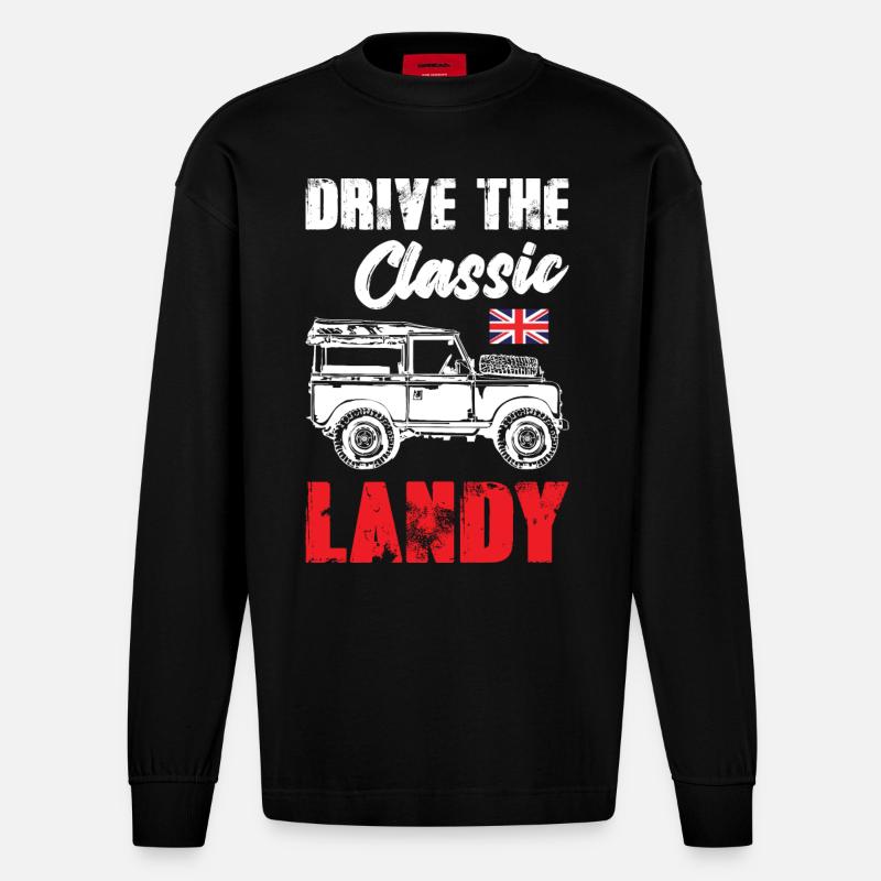 Conduisez le Landy classique - Manches longues bio épais oversize fabriqué en UE - SOLID BLACK