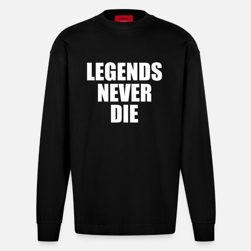 Legends never die - Manches longues bio épais oversize fabriqué en UE - SOLID BLACK