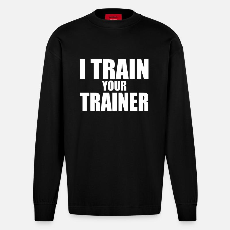 I train your trainer - Heavyweight Oversized Organic Langarmshirt Made in EU - SOLID BLACK