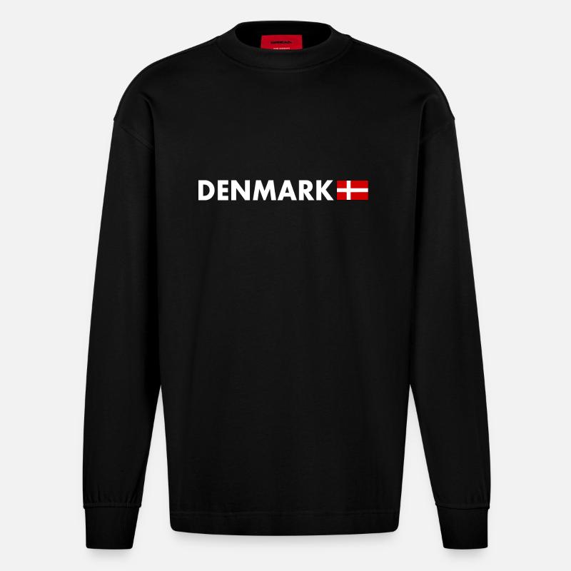 Danemark - Manches longues bio épais oversize fabriqué en UE - SOLID BLACK