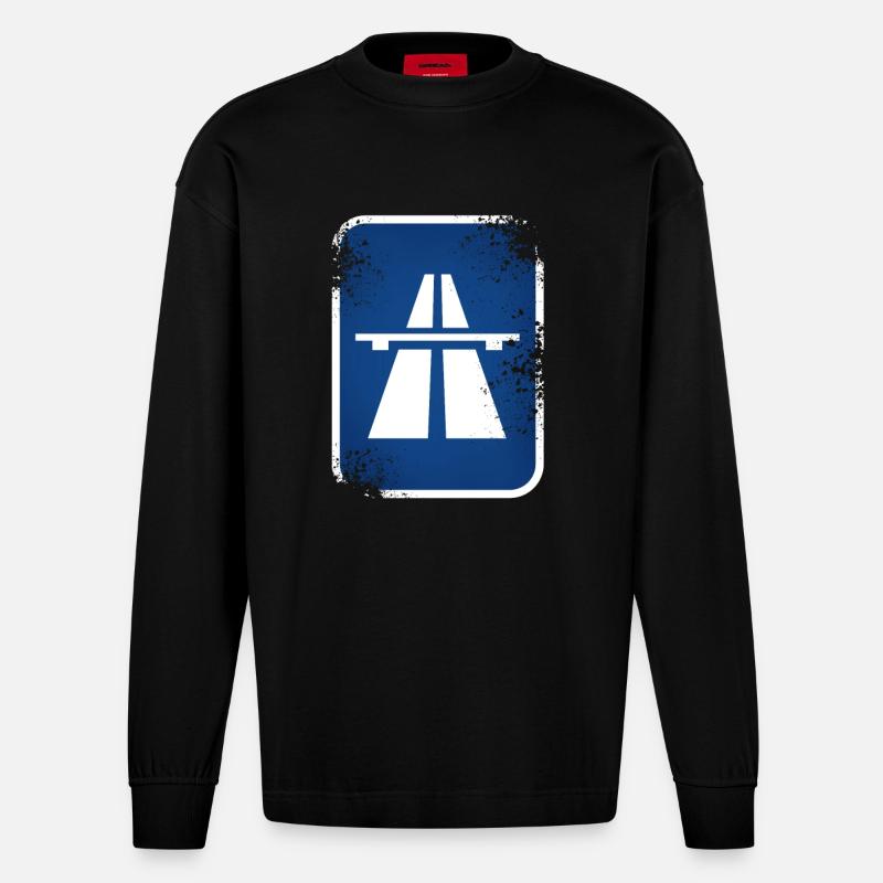 AUTOBAHN - Heavyweight Oversized Organic Langarmshirt Made in EU - SOLID BLACK