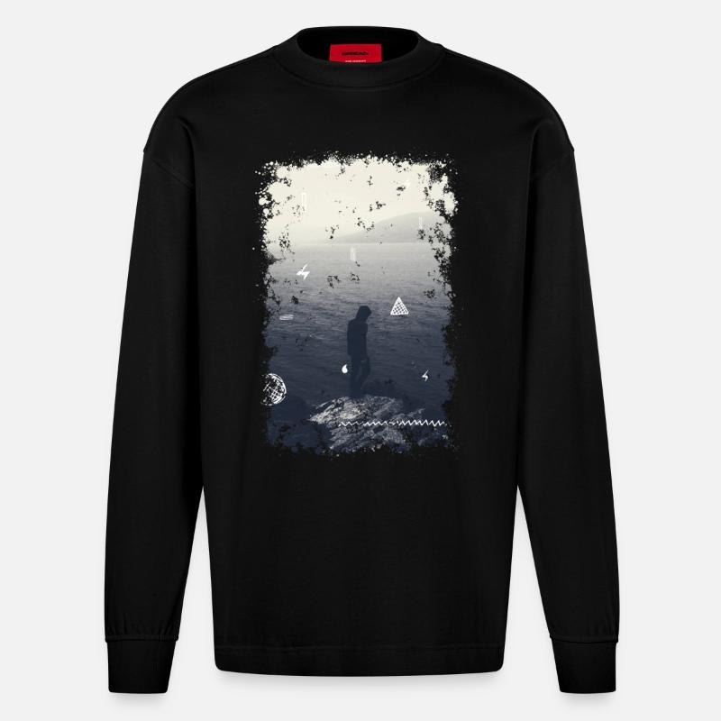 MEER - Heavyweight Oversized Organic Langarmshirt Made in EU - SOLID BLACK