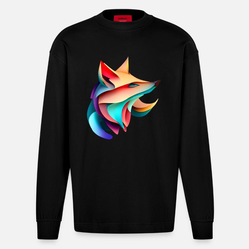 Fox Design Rayures élégantes Harmony - Manches longues bio épais oversize fabriqué en UE - SOLID BLACK