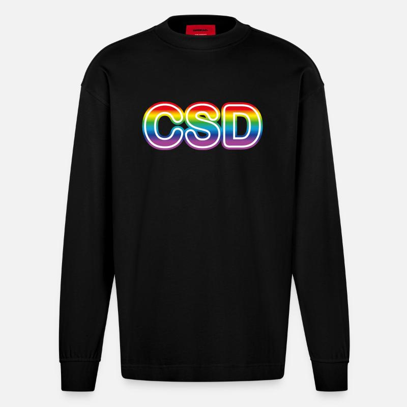 CSD Logo - Heavyweight Oversized Organic Langarmshirt Made in EU - SOLID BLACK
