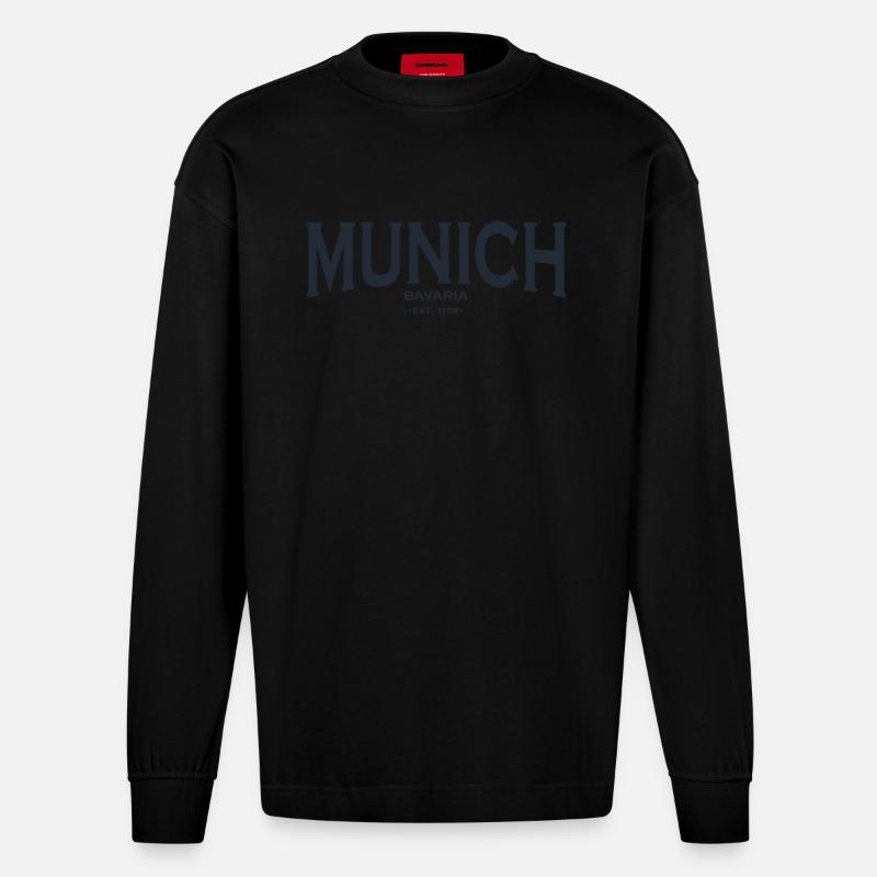 Munich - Heavyweight Oversized Organic Langarmshirt Made in EU - SOLID BLACK