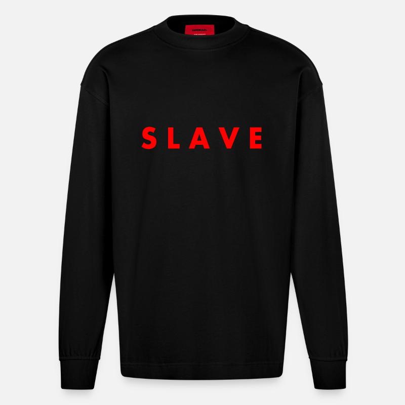 Slave - Heavyweight Oversized Organic Langarmshirt Made in EU - SOLID BLACK