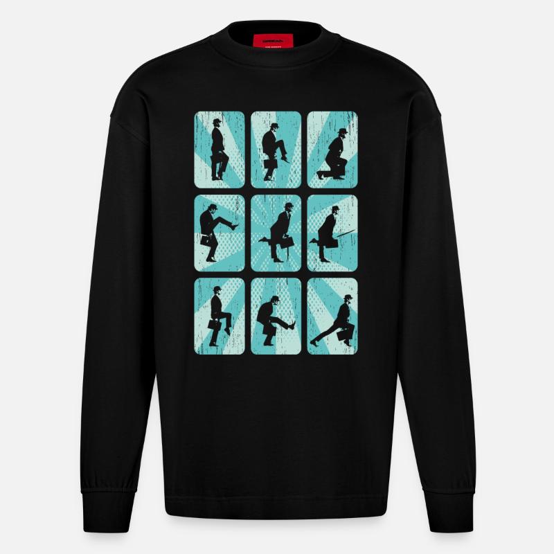 Grafik - Heavyweight Oversized Organic Langarmshirt Made in EU - SOLID BLACK