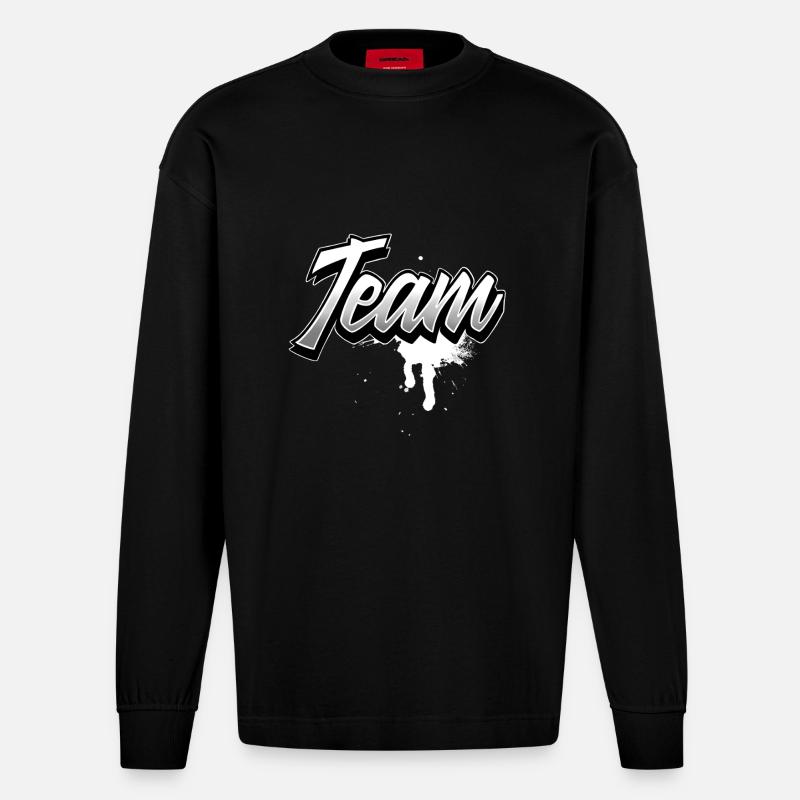 Team - Heavyweight Oversized Organic Langarmshirt Made in EU - SOLID BLACK
