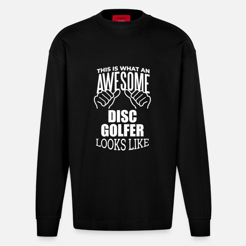 Discgolf - Heavyweight Oversized Organic Langarmshirt Made in EU - SOLID BLACK