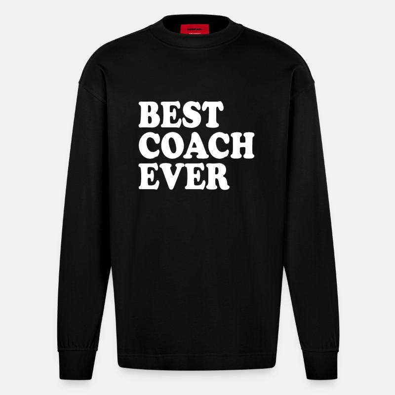 Best coach ever - Heavyweight Oversized Organic Langarmshirt Made in EU - SOLID BLACK