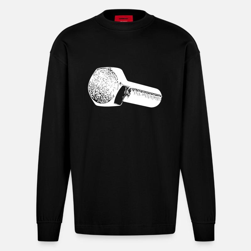 Werkstattschrauber Schrauber Papa Schraube - Heavyweight Oversized Organic Langarmshirt Made in EU - SOLID BLACK