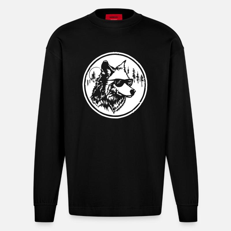 Loup - Manches longues bio épais oversize fabriqué en UE - SOLID BLACK