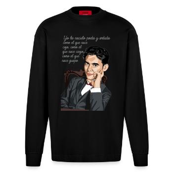 Federico - Manches longues bio épais oversize fabriqué en UE - SOLID BLACK - Devant