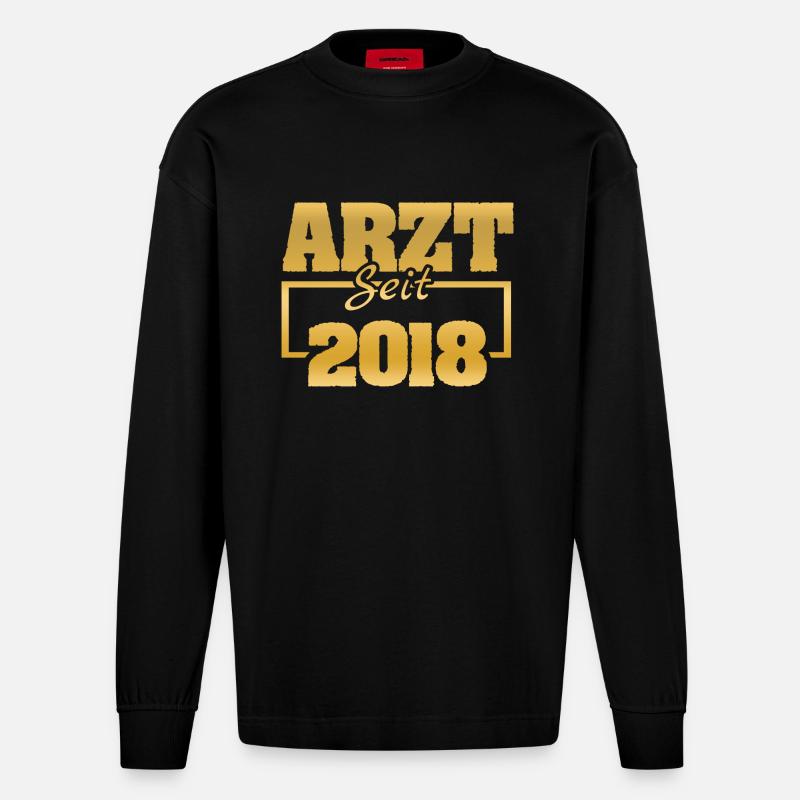 2018 - Heavyweight Oversized Organic Langarmshirt Made in EU - SOLID BLACK
